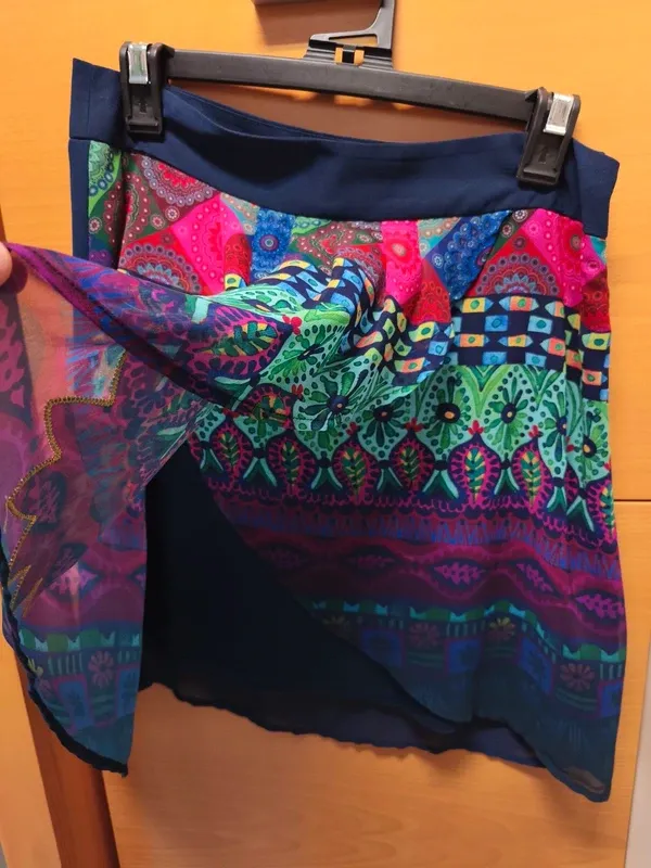 Falda Desigual Talla 40 Multicolor