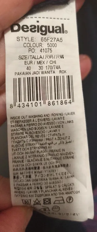 Falda Desigual Talla 40 Multicolor