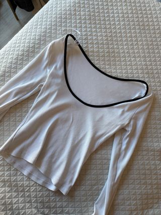 Top blanco manga larga