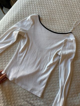Top blanco manga larga
