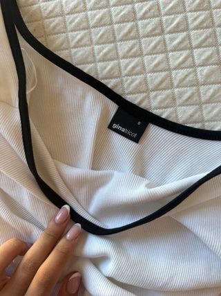 Top blanco manga larga