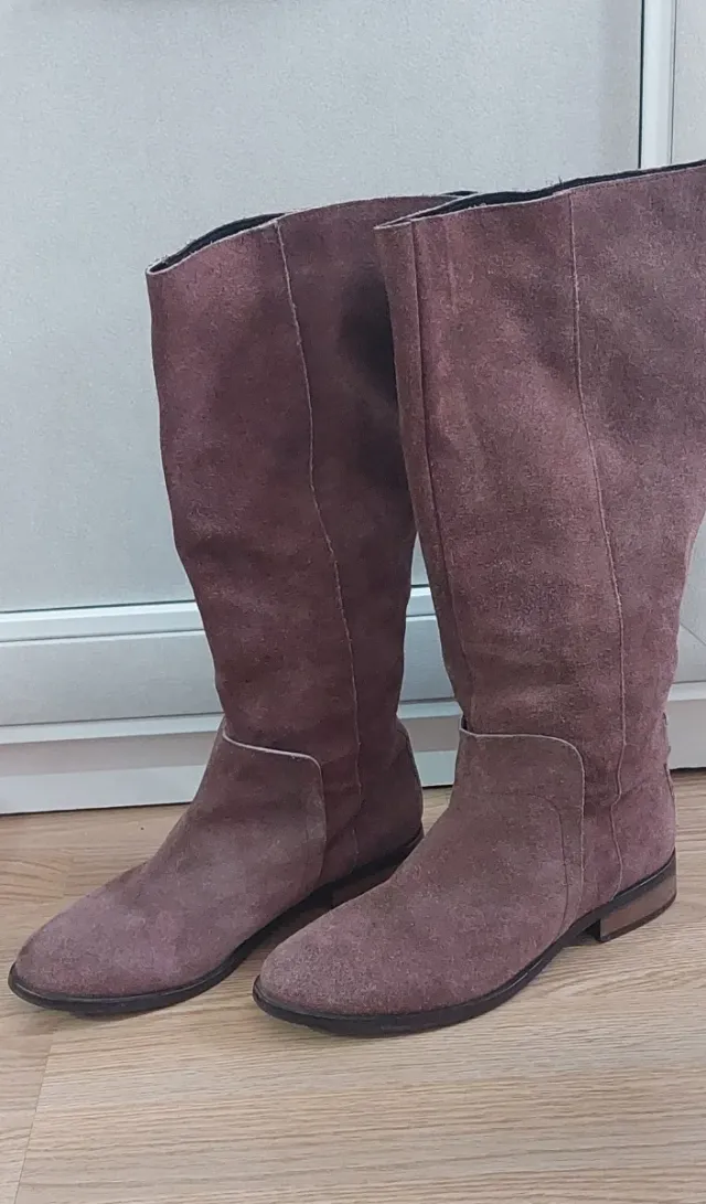 Botas de ante marrones altas