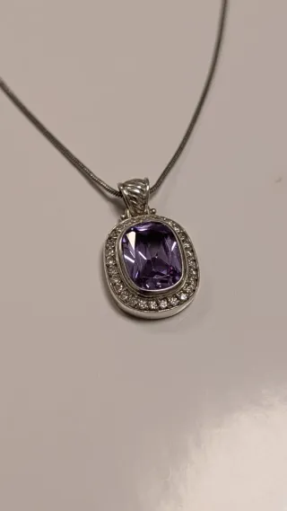 Colgante Plata con Piedra Morada