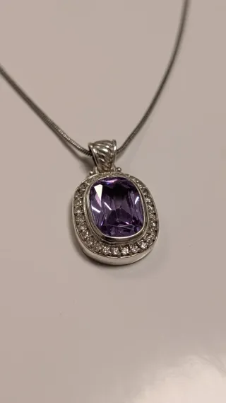 Colgante Plata con Piedra Morada