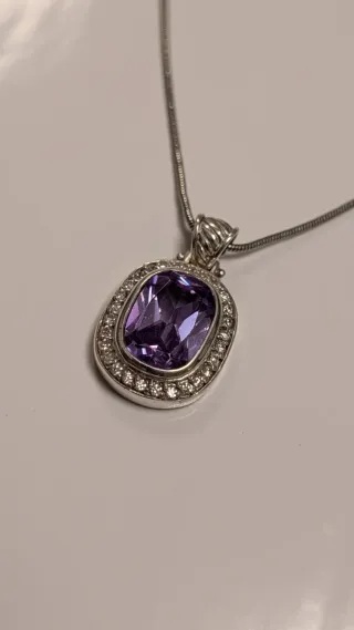Colgante Plata con Piedra Morada