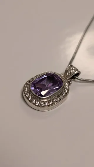 Colgante Plata con Piedra Morada