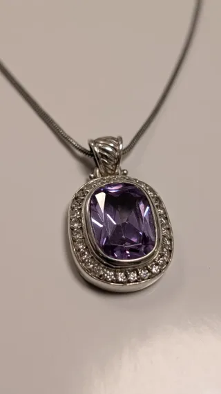 Colgante Plata con Piedra Morada