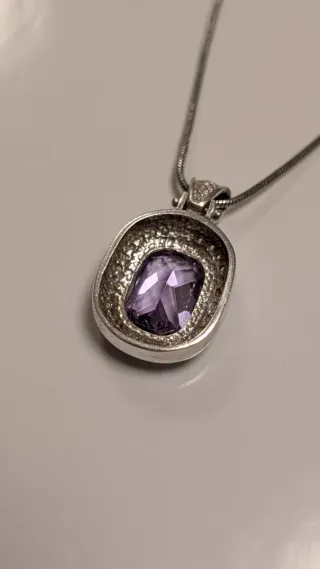Colgante Plata con Piedra Morada
