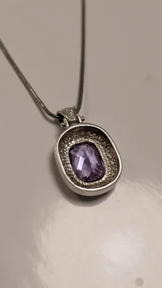 Colgante Plata con Piedra Morada