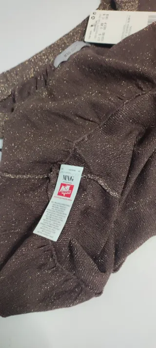 Top tirantes Mango marrón y dorado