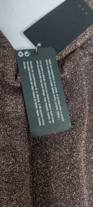 Top tirantes Mango marrón y dorado