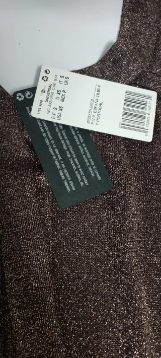 Top tirantes Mango marrón y dorado