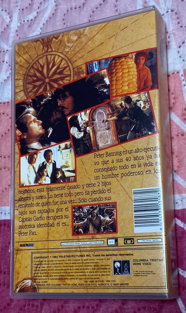 Película Hook VHS (El Capitán Garfio).