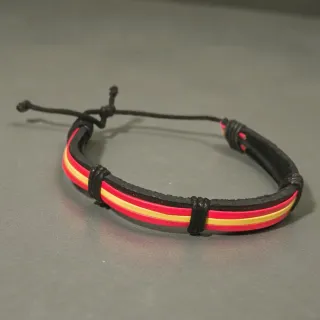Pulsera cuero artesanal bandera España
