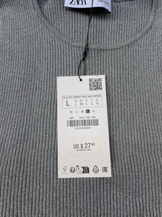 Top Zara plateado L