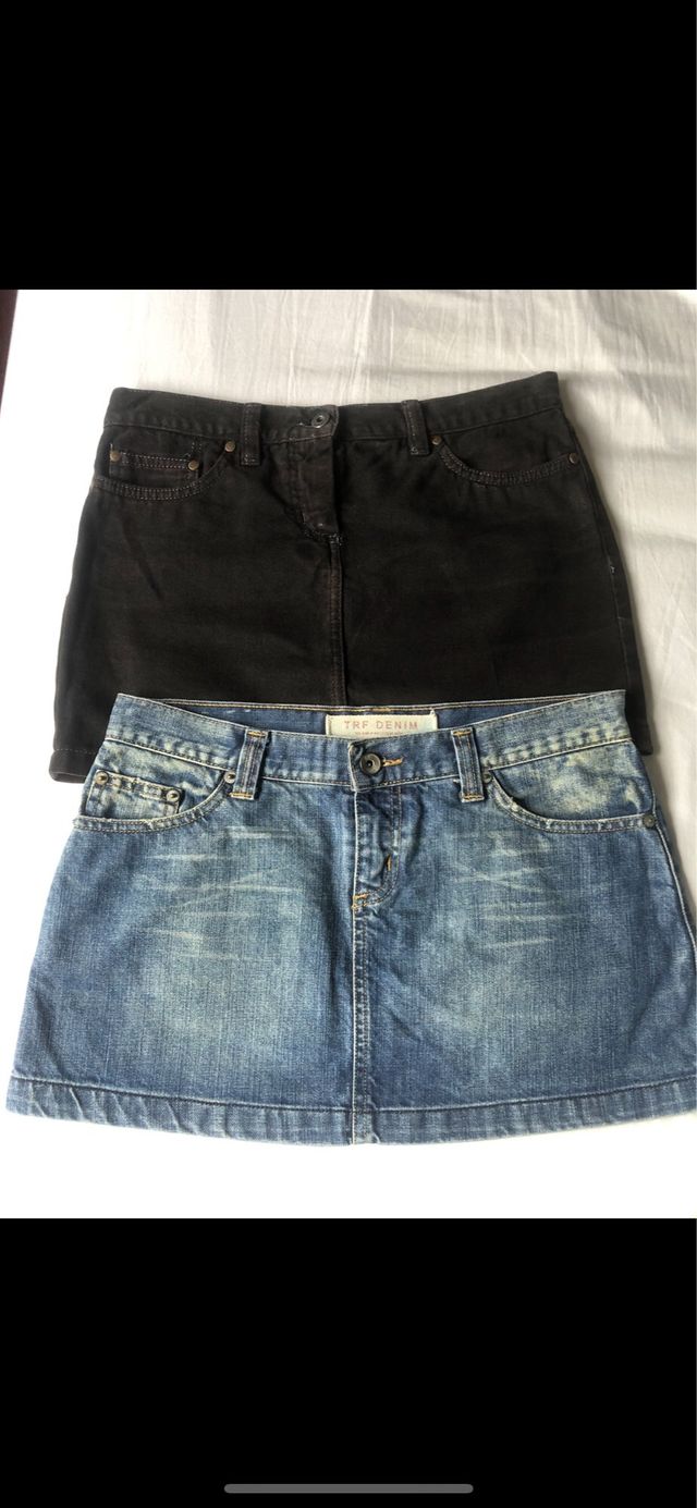 Minifalda vaquera negra y azul