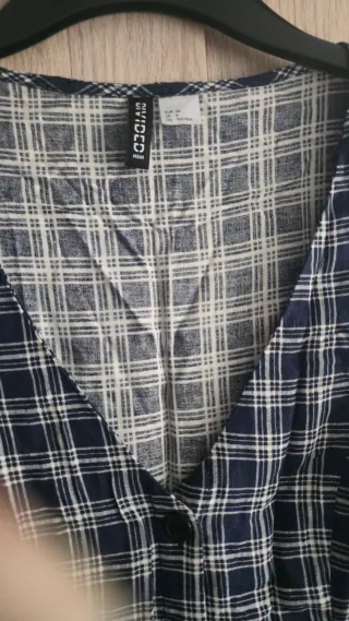 Vestido cuadros azul y blanco