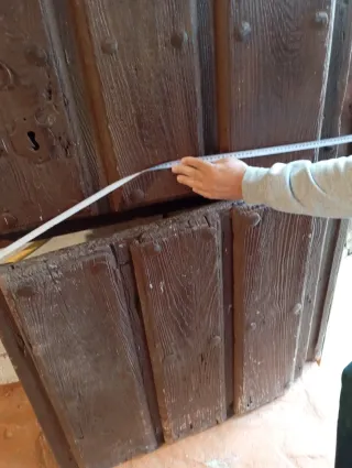 Puerta doble madera maciza antigua