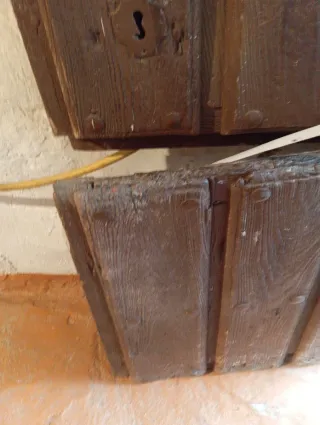 Puerta doble madera maciza antigua