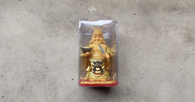 Buda Chino Dorado Figura Decorativa