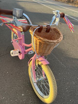 Bicicleta infantil rosa 16 con cesta
