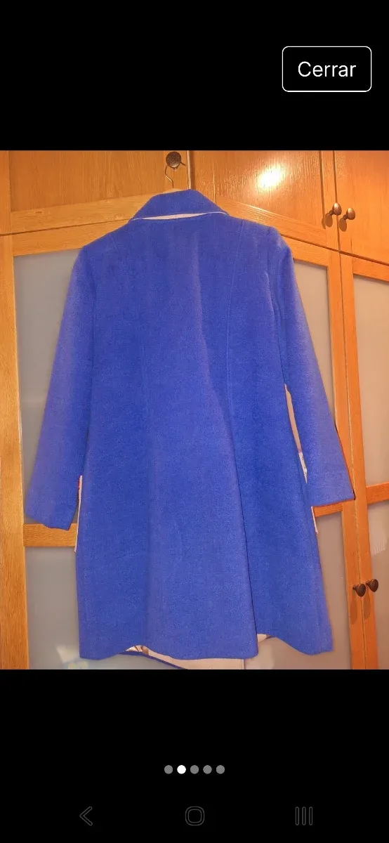Abrigo de paño  Azul y Beige Talla M