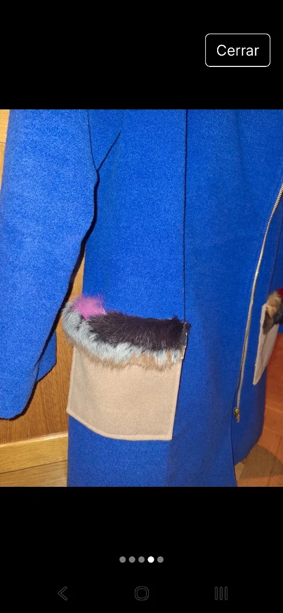 Abrigo de paño  Azul y Beige Talla M