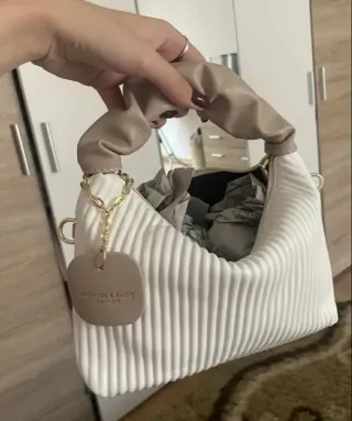 Bolso mujer elegante blanco y beige