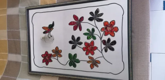 Espejo decorativo flores cristal