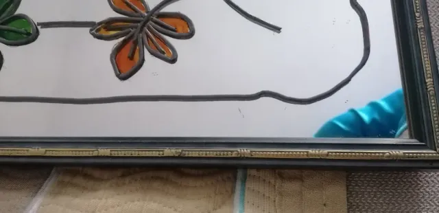 Espejo decorativo flores cristal