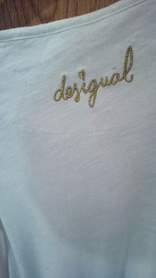 Camiseta Desigual Corazones Lentejuelas Talla M