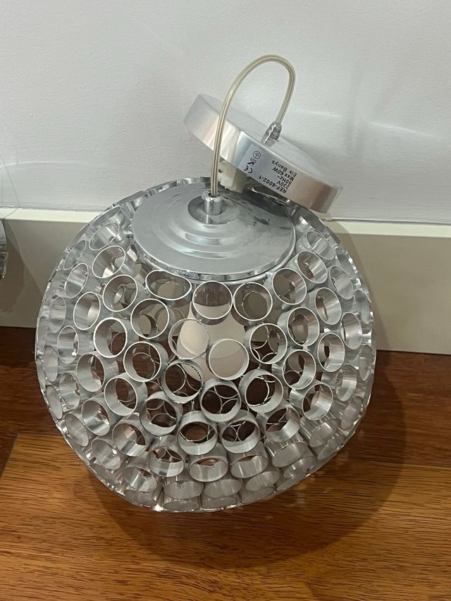 2 Lámparas Decorativas Esfera Plata (Originales)