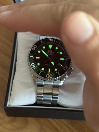 Reloj Orient Triton Verde y Plateado
