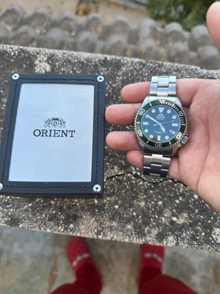 Reloj Orient Triton Verde y Plateado