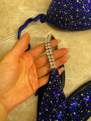 Bikini Fitness Competición Azul Brillante