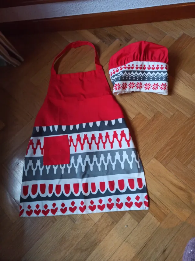 Avental e gorro de chef com estampa