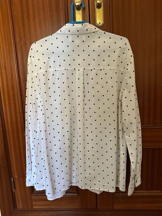 Camisa mujer Cortefiel lunares blanca talla L