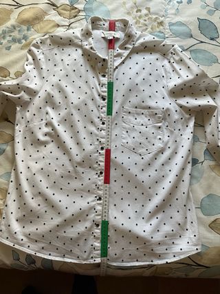 Camisa mujer Cortefiel lunares blanca talla L