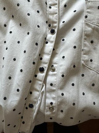 Camisa mujer Cortefiel lunares blanca talla L