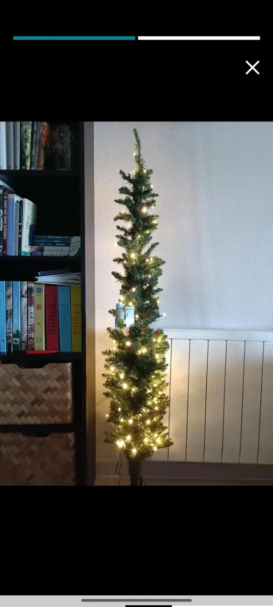 Albero di Natale stretto con luci 150cm nuovo