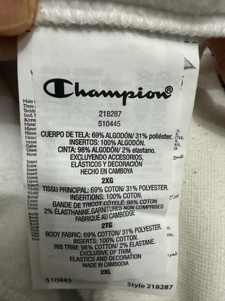 Felpa con cappuccio Champion tg 2XL cotone