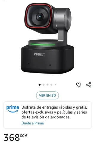 OBSBOT Tiny 2 PTZ 4K Webcam Negra