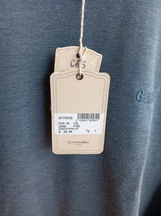 Felpa Cotton&Silk blu taglia L