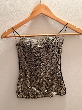 Top Tally Weijl paillettes oro nero 34