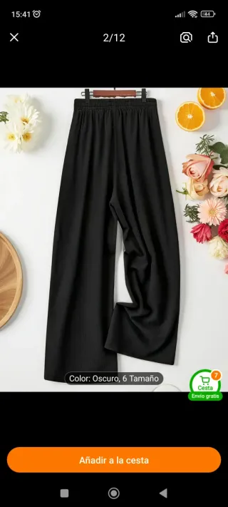 Pantalón palazzo negro talla 3XL
