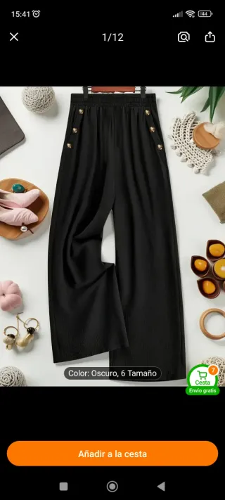 Pantalón palazzo negro talla 3XL