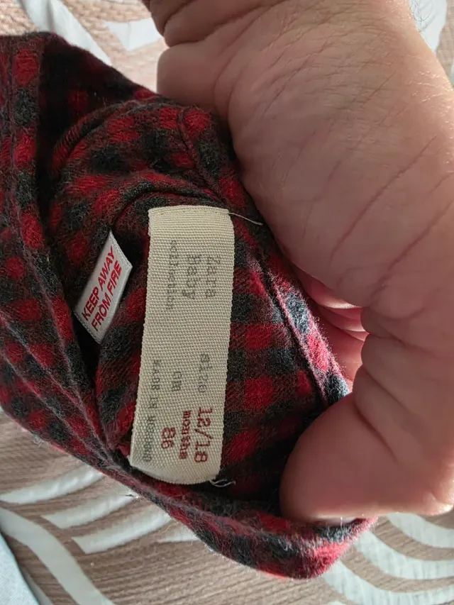 Vestido Zara Bebé Cuadros Rojo y Gris