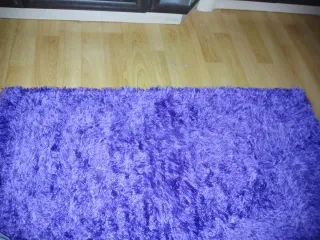 Tappeto in poliestere a pelo lungo viola