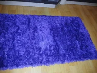 Tappeto in poliestere a pelo lungo viola