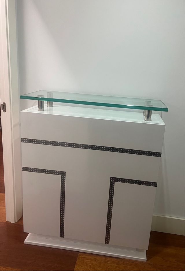 Mueble Diseño Blanco Brillo Cristal